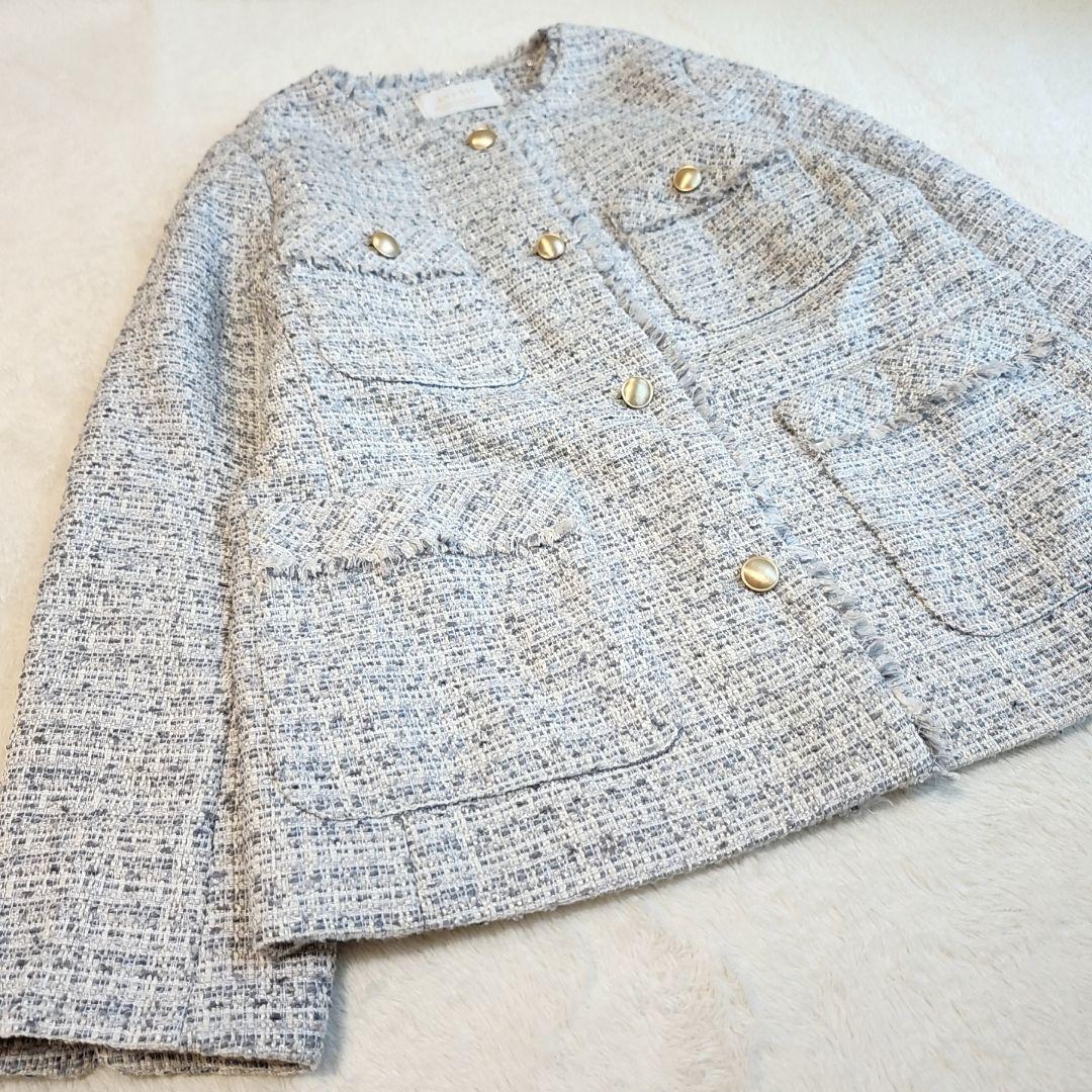 R*o様 美品✨　anySiS ツイードノーカラーミドル ジャケット 24AW