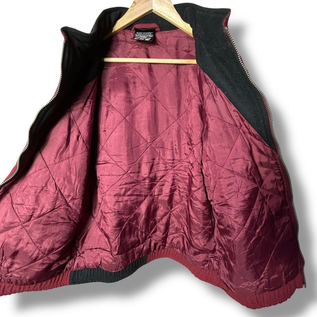 ミヤ様90s adidas 万国旗タグ バイカラーウールスタジャン