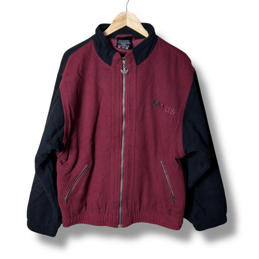 ミヤ様90s adidas 万国旗タグ バイカラーウールスタジャン