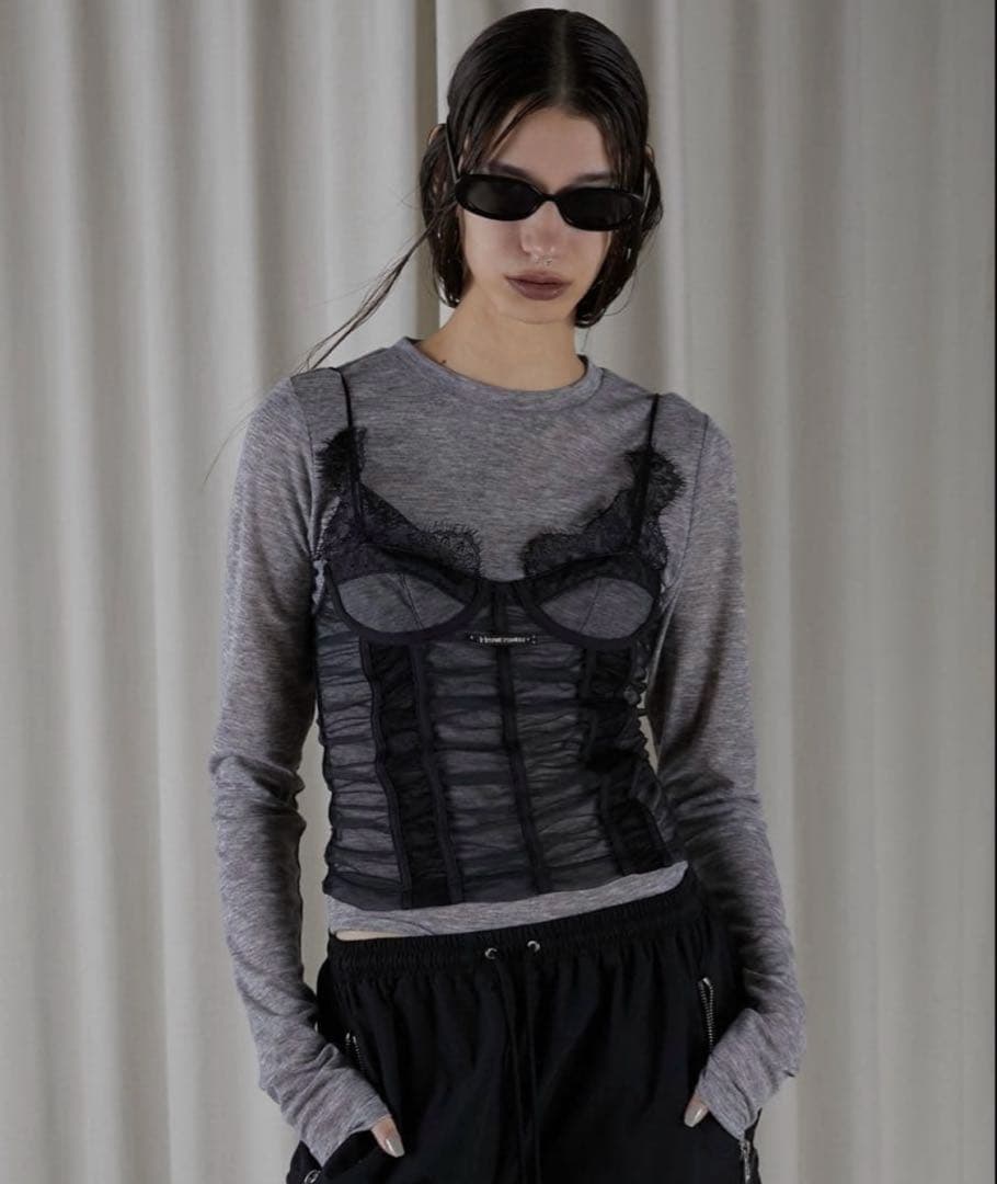 PRANK PROJECT シースルービスチェレイヤードトップ