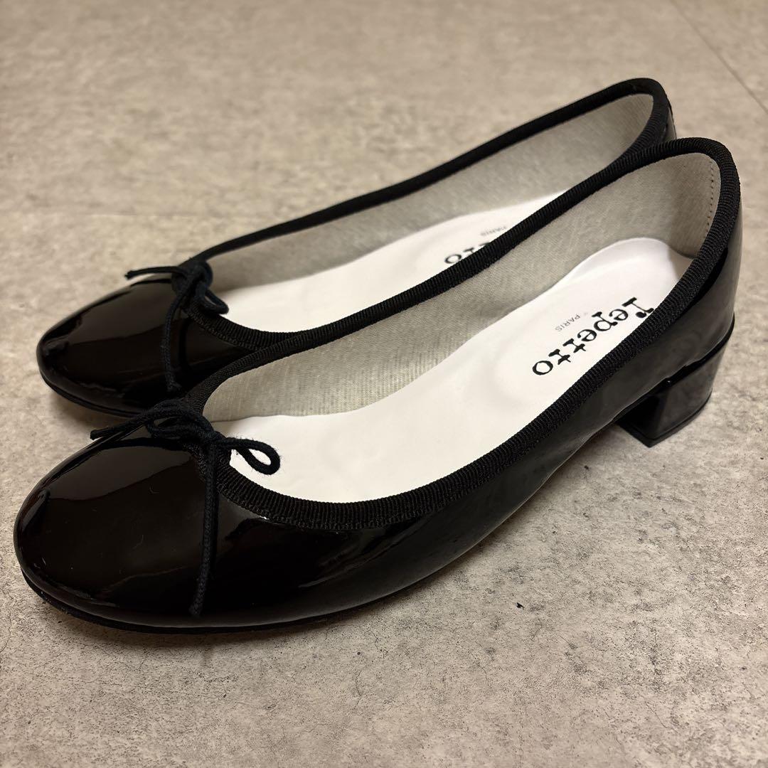 極美品✨レペット カミーユ 39 カミーユ バレエシューズ リボン エナメル 黒