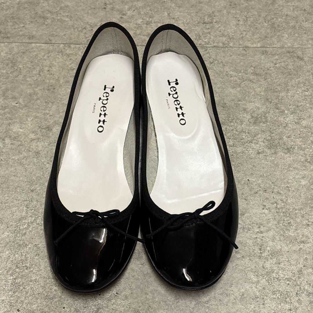 極美品✨レペット カミーユ 39 カミーユ バレエシューズ リボン エナメル 黒