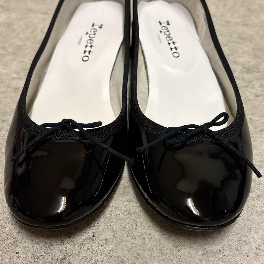 極美品✨レペット カミーユ 39 カミーユ バレエシューズ リボン エナメル 黒