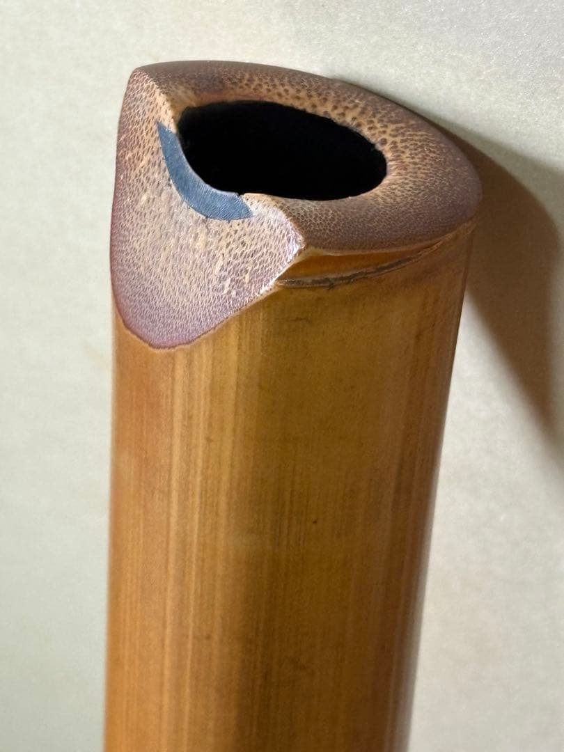 都山流尺八　銘ー玉置雪峰、芳憧調？ 銀太継　長さー約54.5センチ　古い尺八