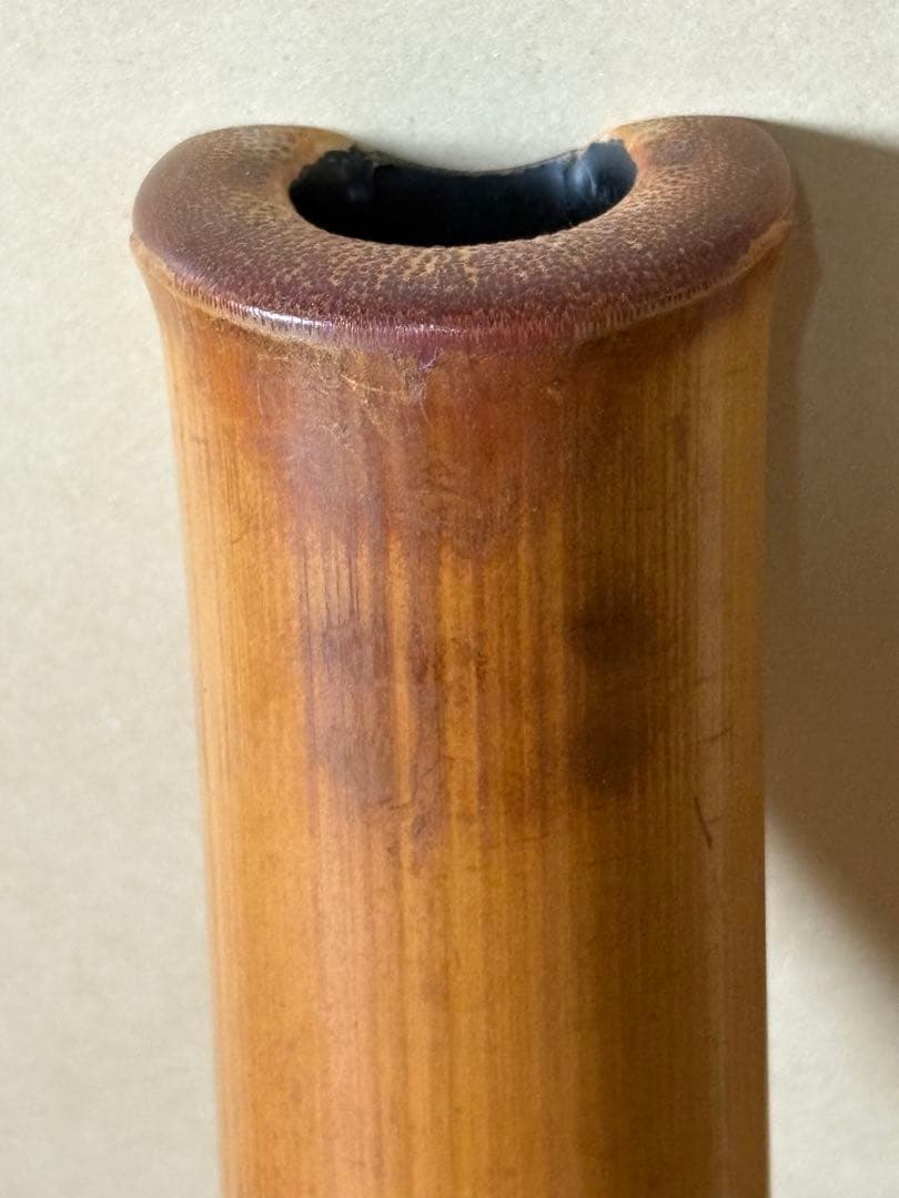 都山流尺八　銘ー玉置雪峰、芳憧調？ 銀太継　長さー約54.5センチ　古い尺八