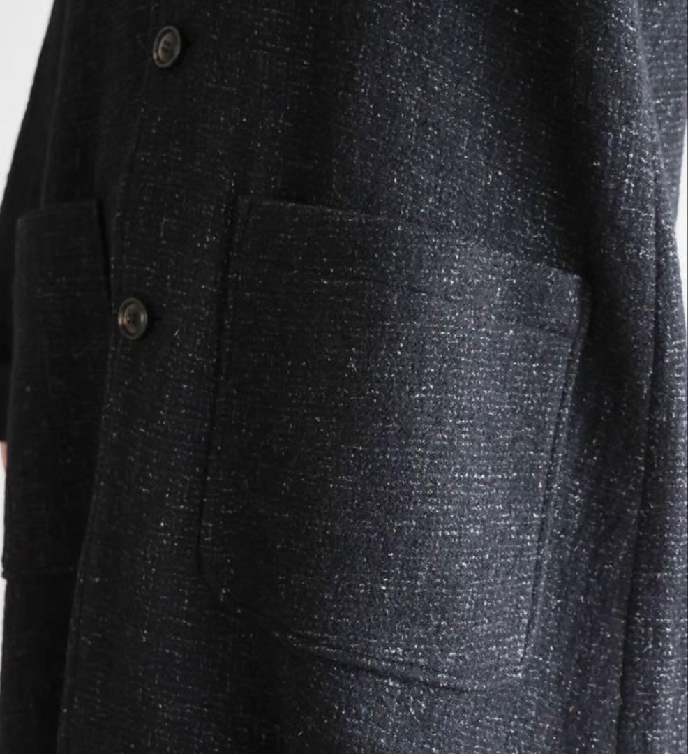 HUIS “HUIS×尾州”縮絨リネンウールミドルコート　遠州織物　huis