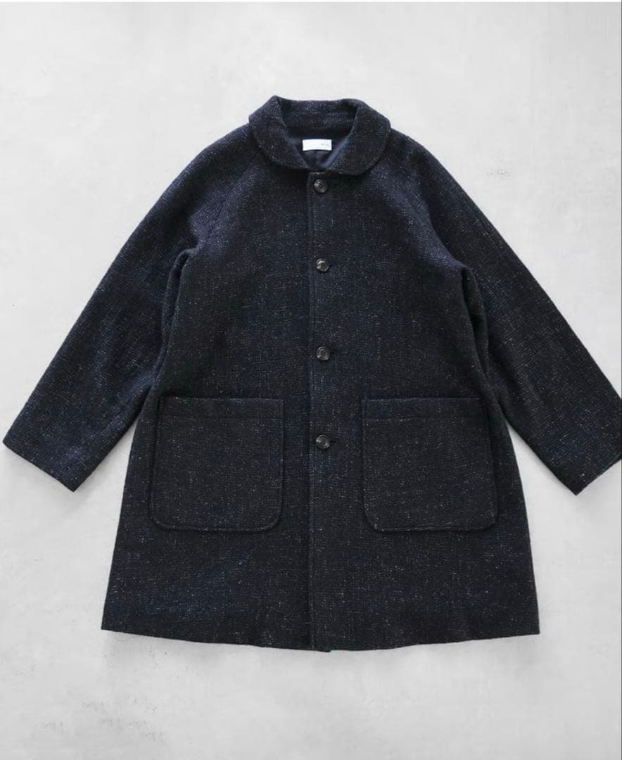 HUIS “HUIS×尾州”縮絨リネンウールミドルコート　遠州織物　huis