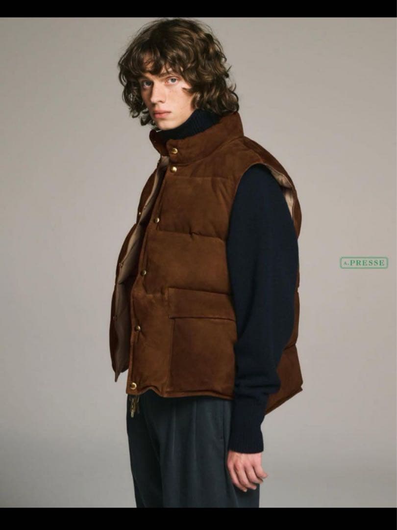 23AW アプレッセ Suede Down Vest