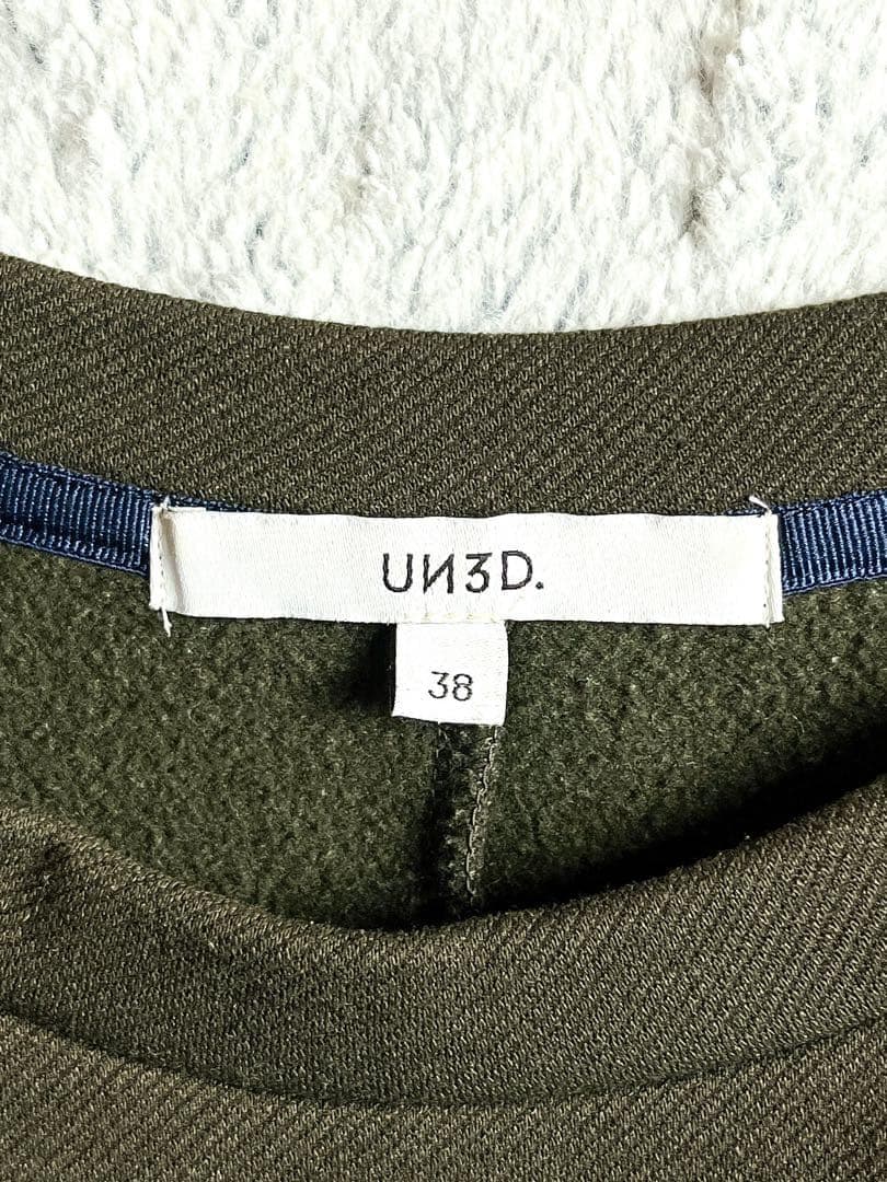 【UN3D. 】アンスリード レイヤードスウェットワンピース 38 オリーブ