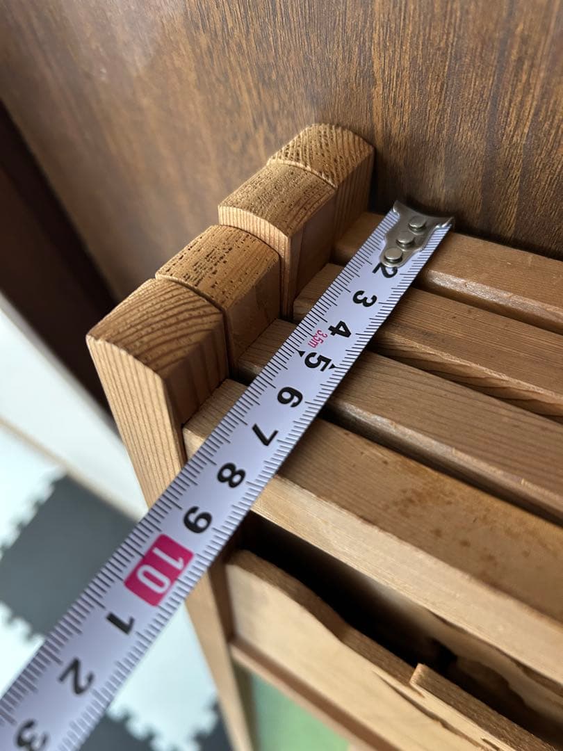 昭和レトロ 古家具 木製衝立 4連 パーテーション 間仕切り 仕切り屏風　透かし