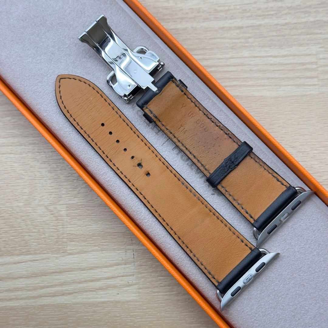 2140 Apple Watch エルメス　ブラック　ディプロイアント　バックル