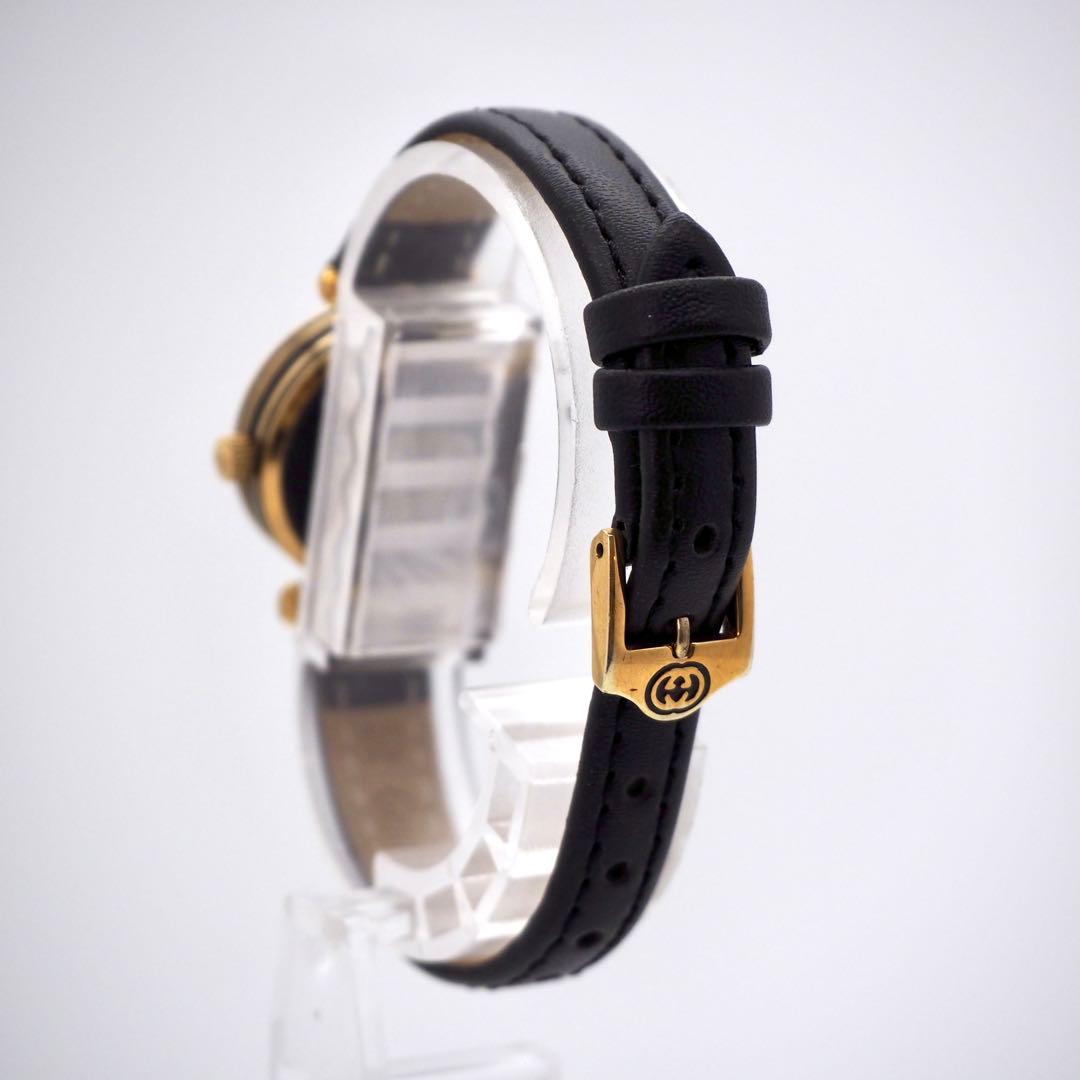 446 稼働 GUCCI 時計　レディース　サイドライン　ブラック　ローマン文字