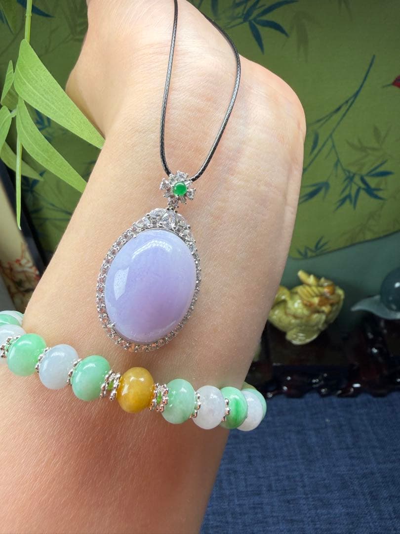 希少‼️コレクションレベル‼️色が極めラベンダーS925ネックレストップ　鑑定書付き