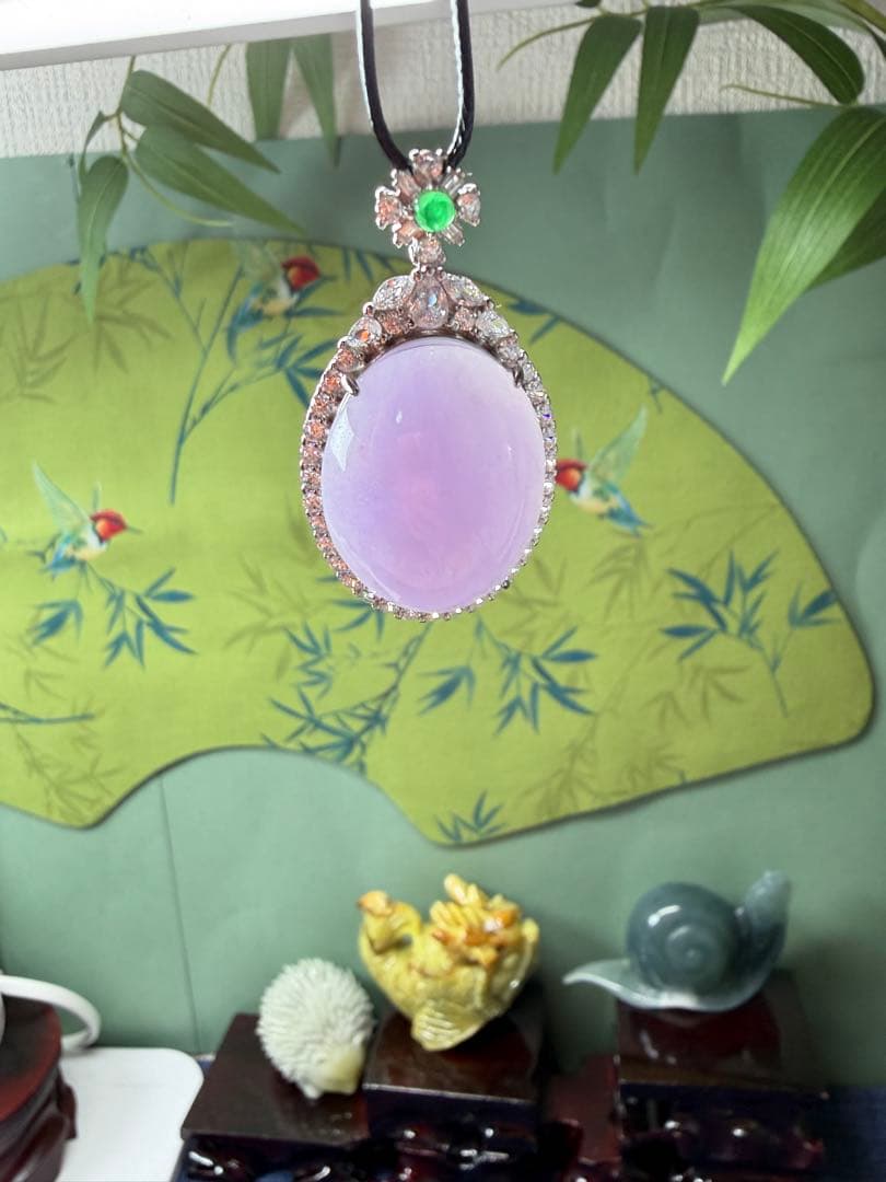 希少‼️コレクションレベル‼️色が極めラベンダーS925ネックレストップ　鑑定書付き