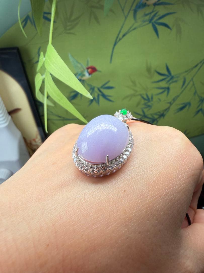 希少‼️コレクションレベル‼️色が極めラベンダーS925ネックレストップ　鑑定書付き