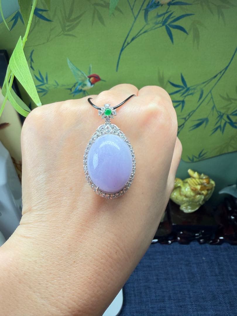 希少‼️コレクションレベル‼️色が極めラベンダーS925ネックレストップ　鑑定書付き