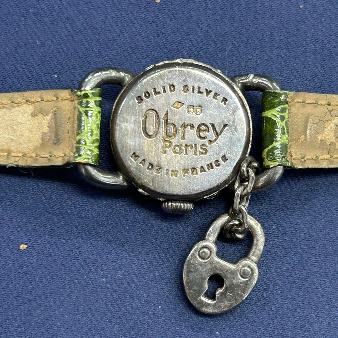 ア*き様 稼動 新品電池 Obrey Paris silver シルバー 銀無垢