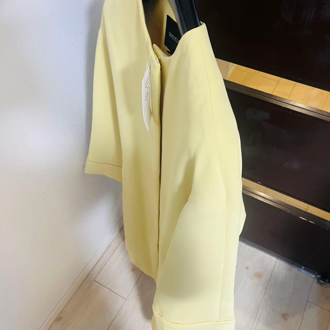 新品☆UNTITLEDドライエアクロスノーカラーコート/アナイ、セオリー、23区