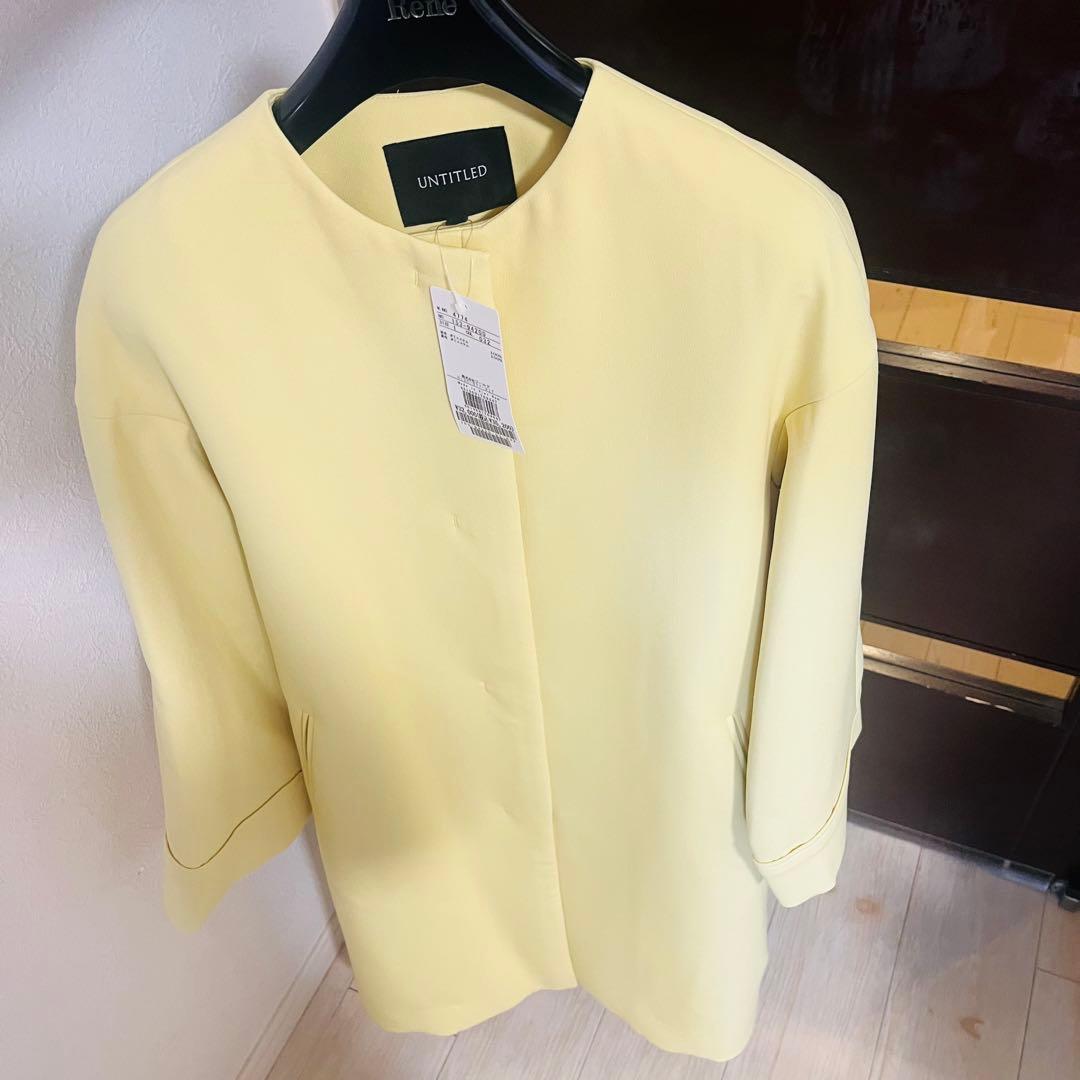 新品☆UNTITLEDドライエアクロスノーカラーコート/アナイ、セオリー、23区