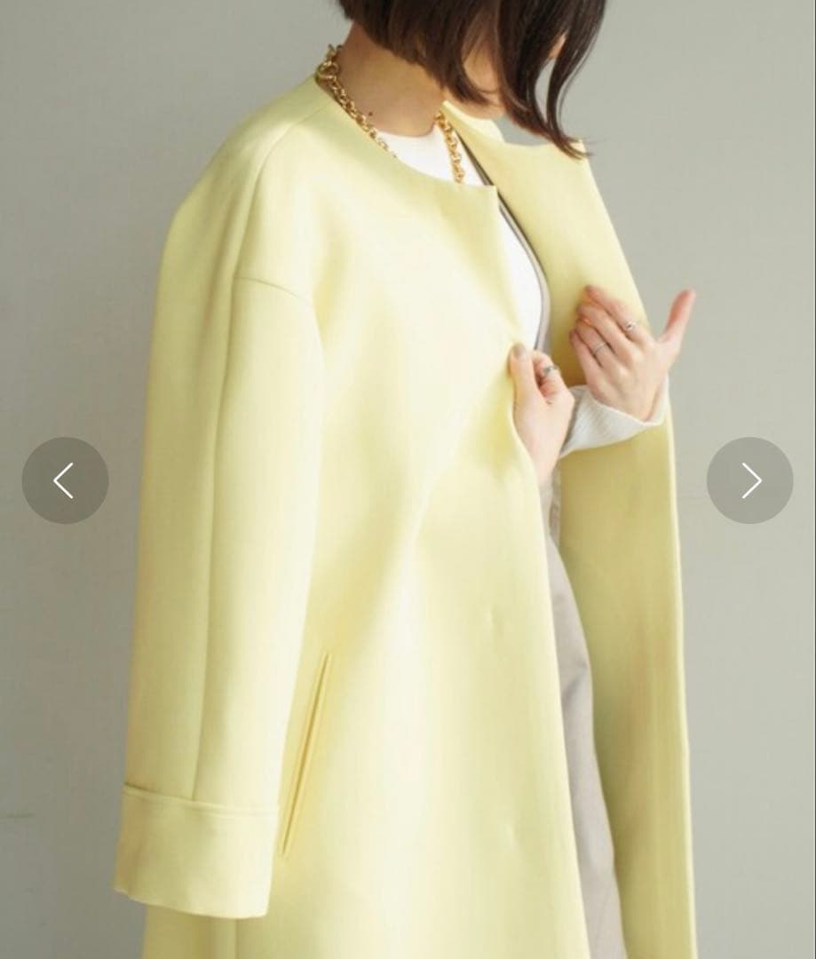 新品☆UNTITLEDドライエアクロスノーカラーコート/アナイ、セオリー、23区