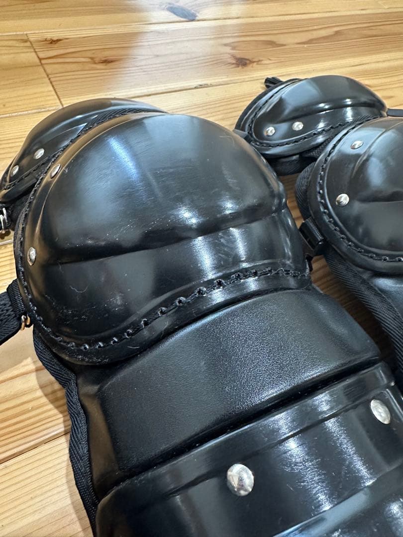 硬式野球キャッチャー用防具セット一式◆新品同様ブラックレガースプロテクター