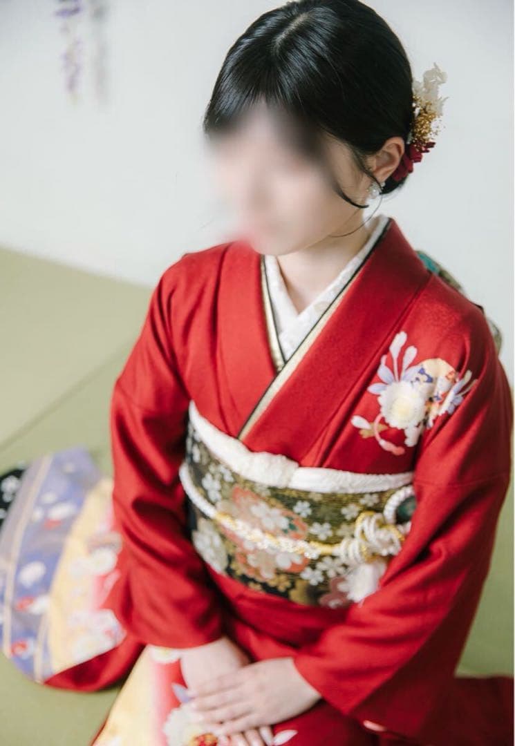 ⭐︎可愛い赤振袖フルセット⭐︎京都きもの友禅 金駒刺繍 古典柄 暈し染め 後撮り1回