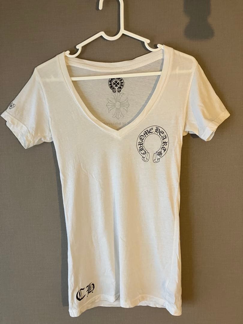クロムハーツ　ホワイト Vネック Tシャツ