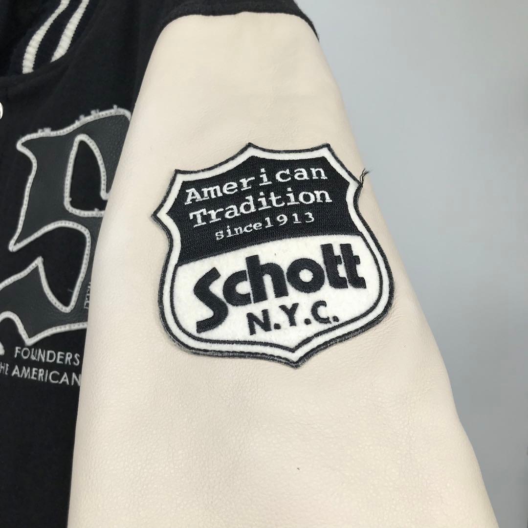 Schott スタジャン　42 ウール　牛革