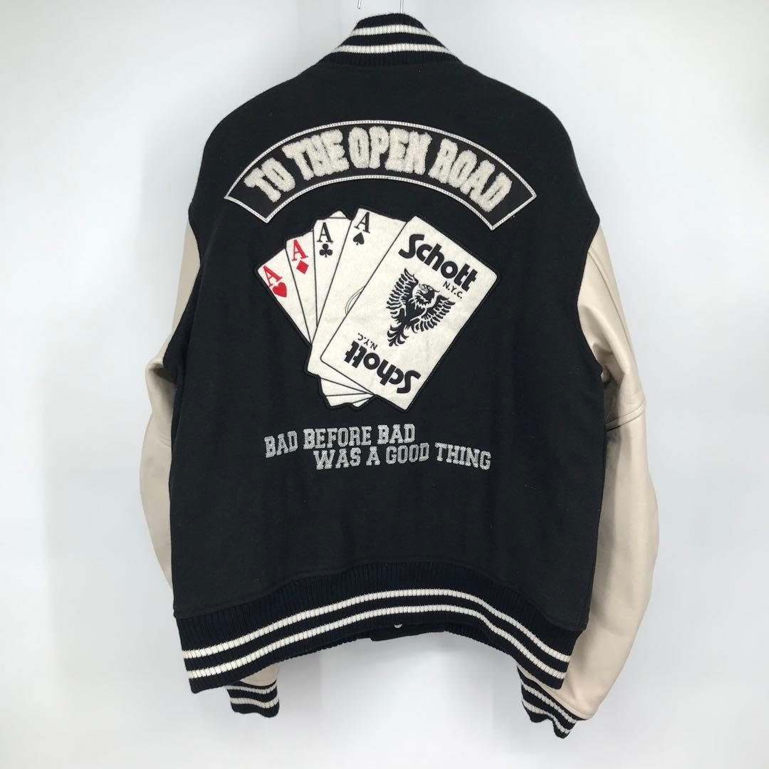 Schott スタジャン　42 ウール　牛革