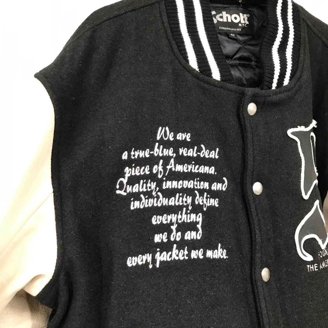 Schott スタジャン　42 ウール　牛革