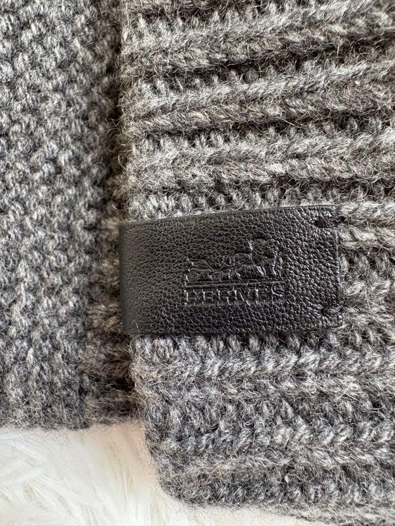 ⭐️極美品⭐️❣️HERMES //エルメス❣️カシミヤ グレー ニット帽 Mサイズ