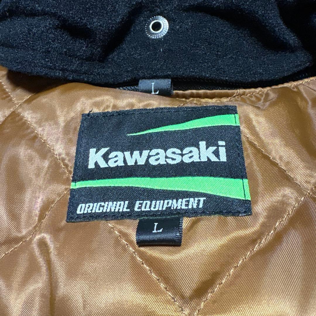 Kawasaki ジャケット Lブラック/グリーン