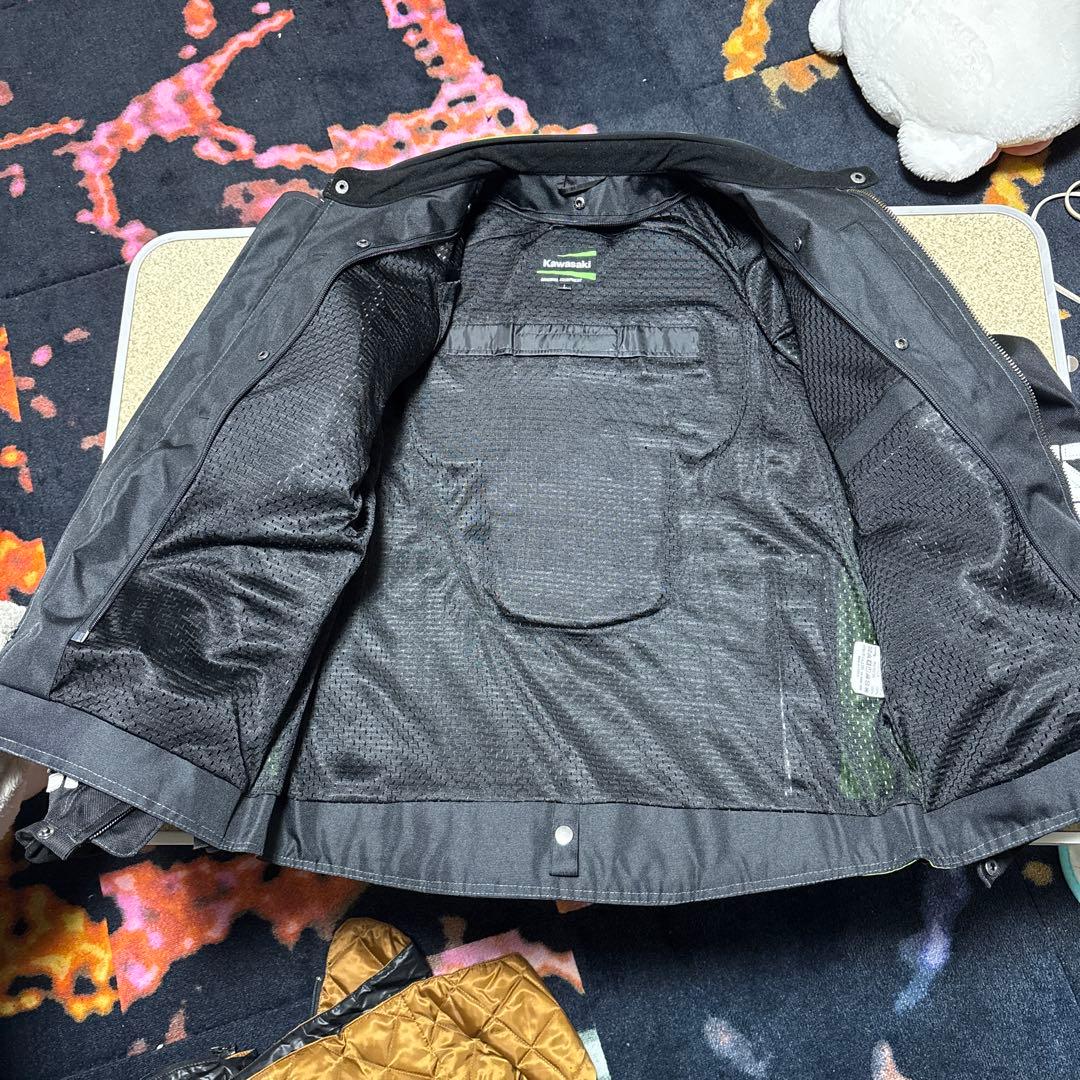 Kawasaki ジャケット Lブラック/グリーン