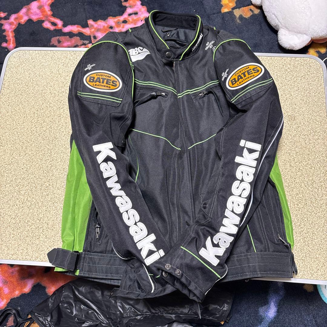 Kawasaki ジャケット Lブラック/グリーン