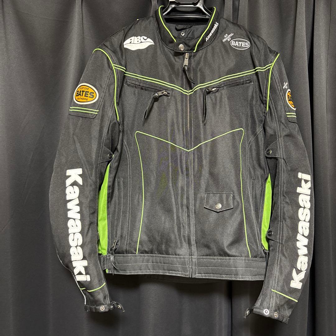 Kawasaki ジャケット Lブラック/グリーン