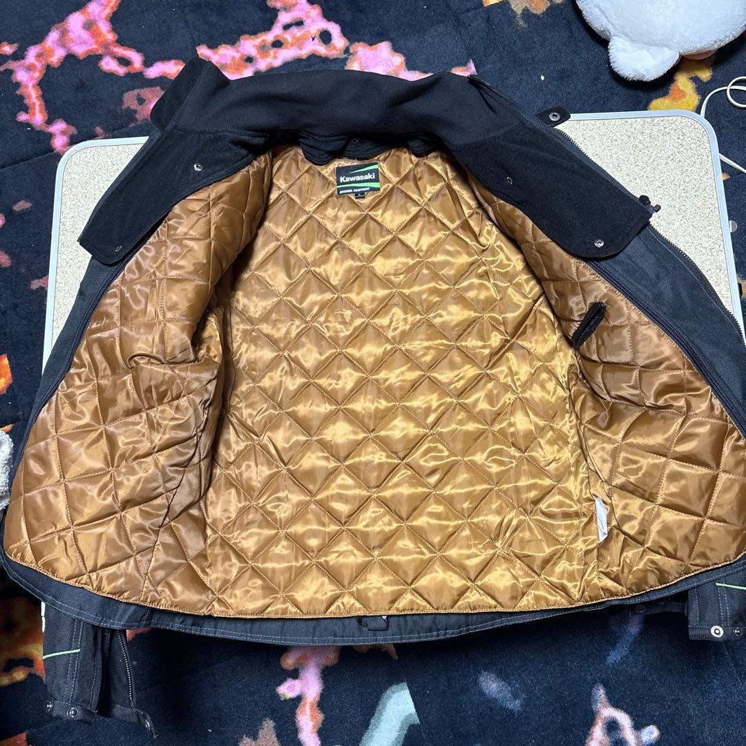 Kawasaki ジャケット Lブラック/グリーン