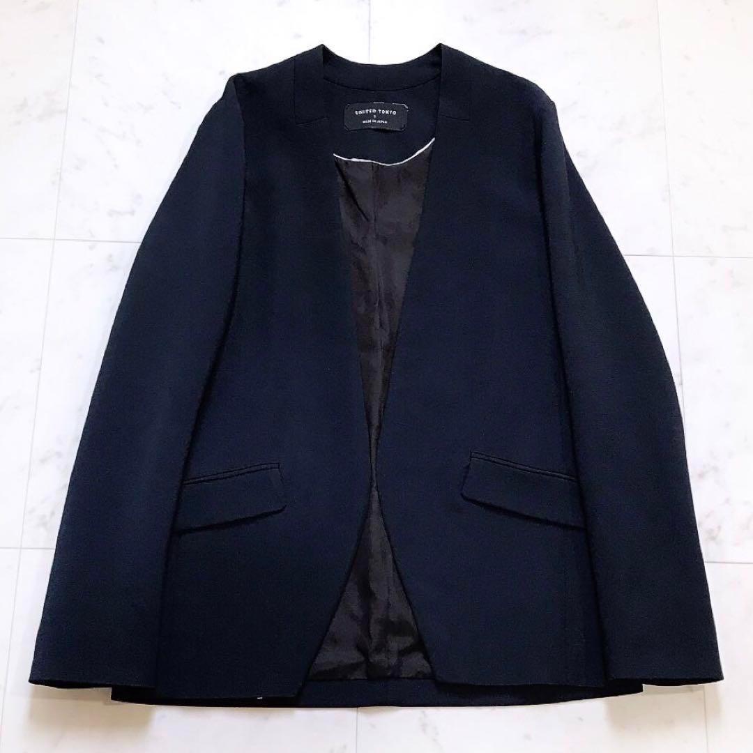 UNITED TOKYO ユナイテッドトウキョウ ノーカラージャケット ネイビー