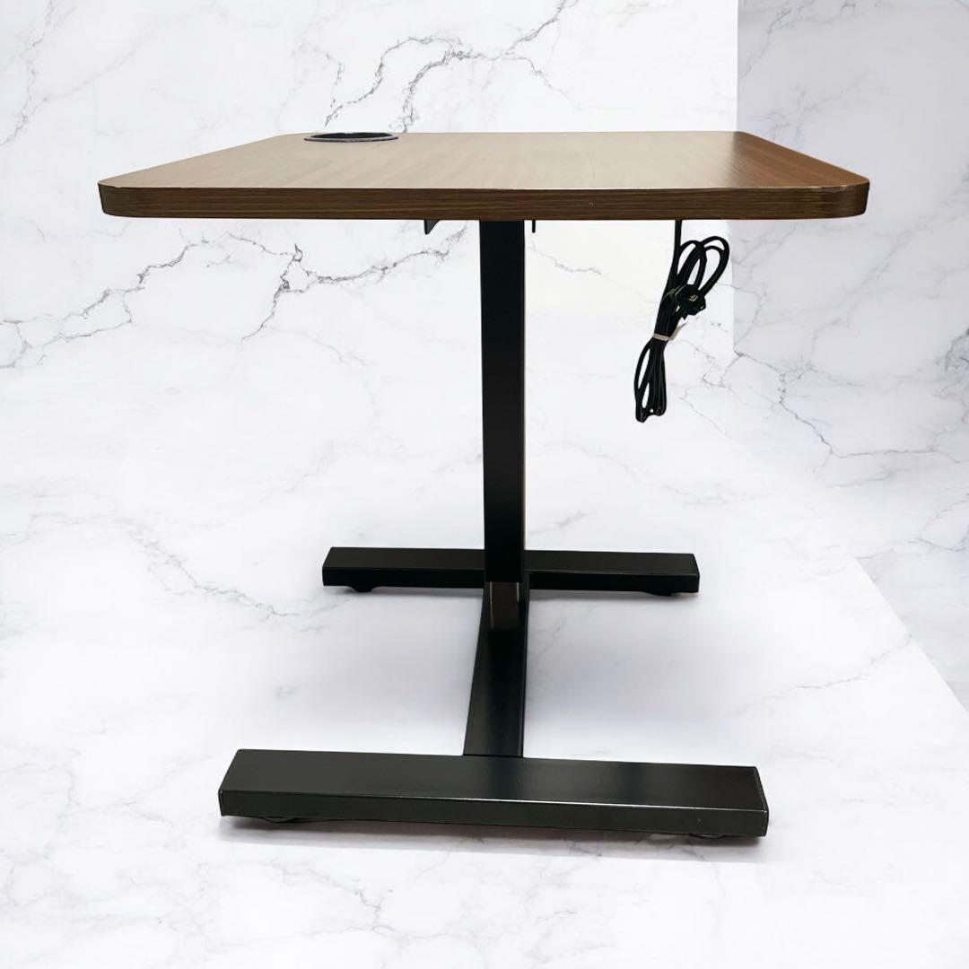 値下美品 昇降式スタンディングデスク　サイドテーブル　カップホルダー コンセント