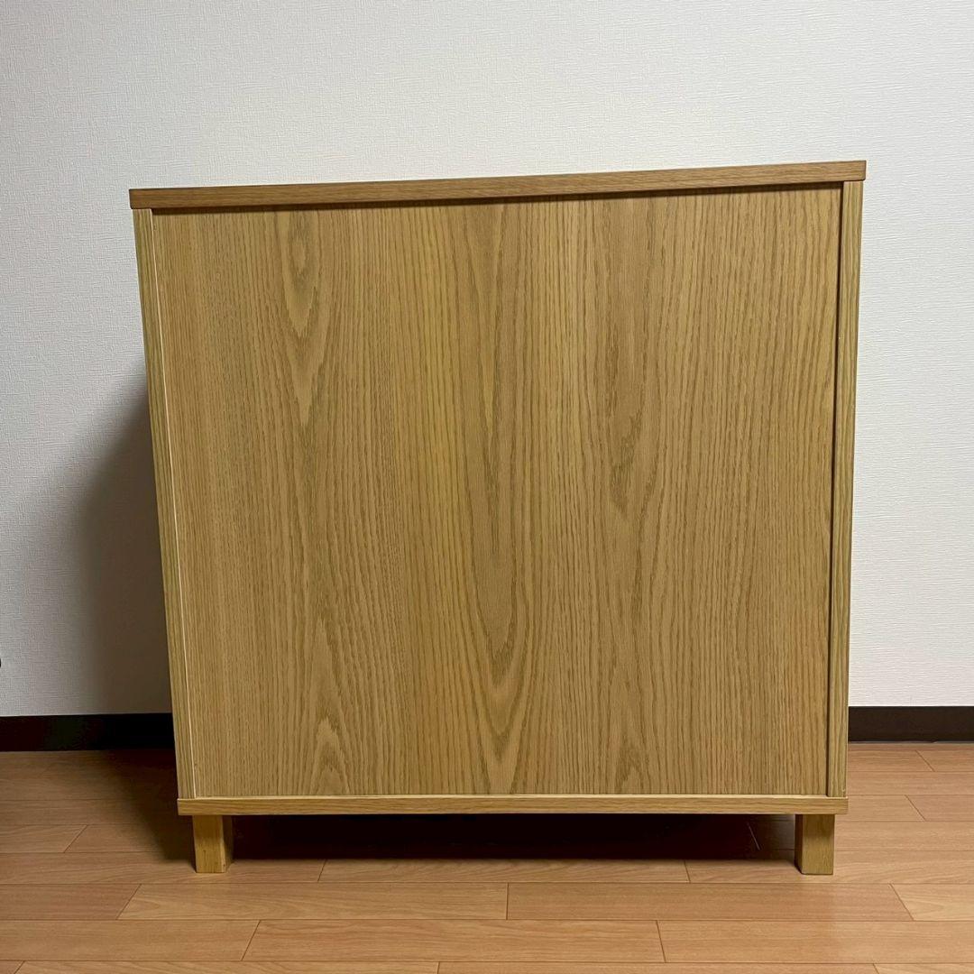 無印良品　オーク材キャビネット・ガラス扉（引戸）　廃盤