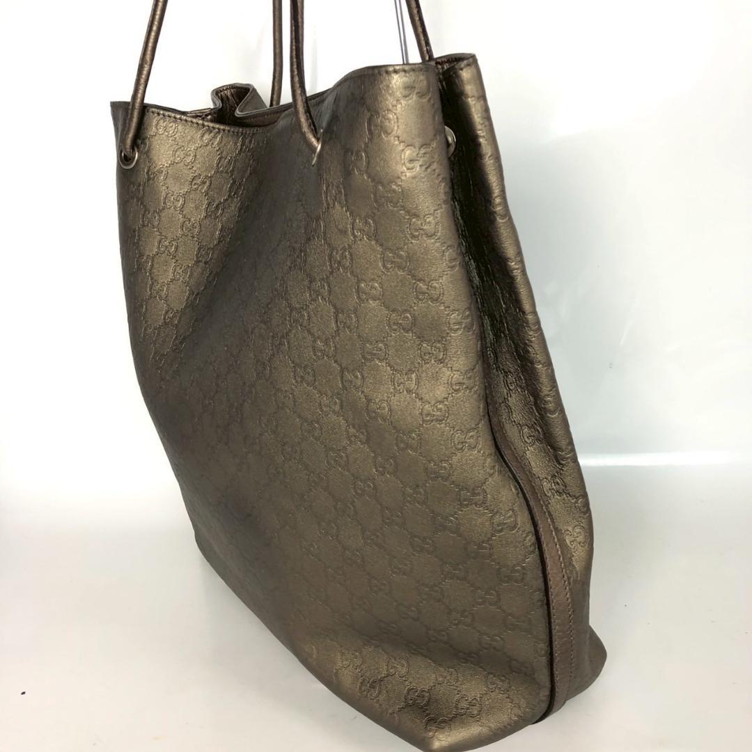 GUCCI グッチ グッチシマ レザー ブラウン トートバッグ レディース