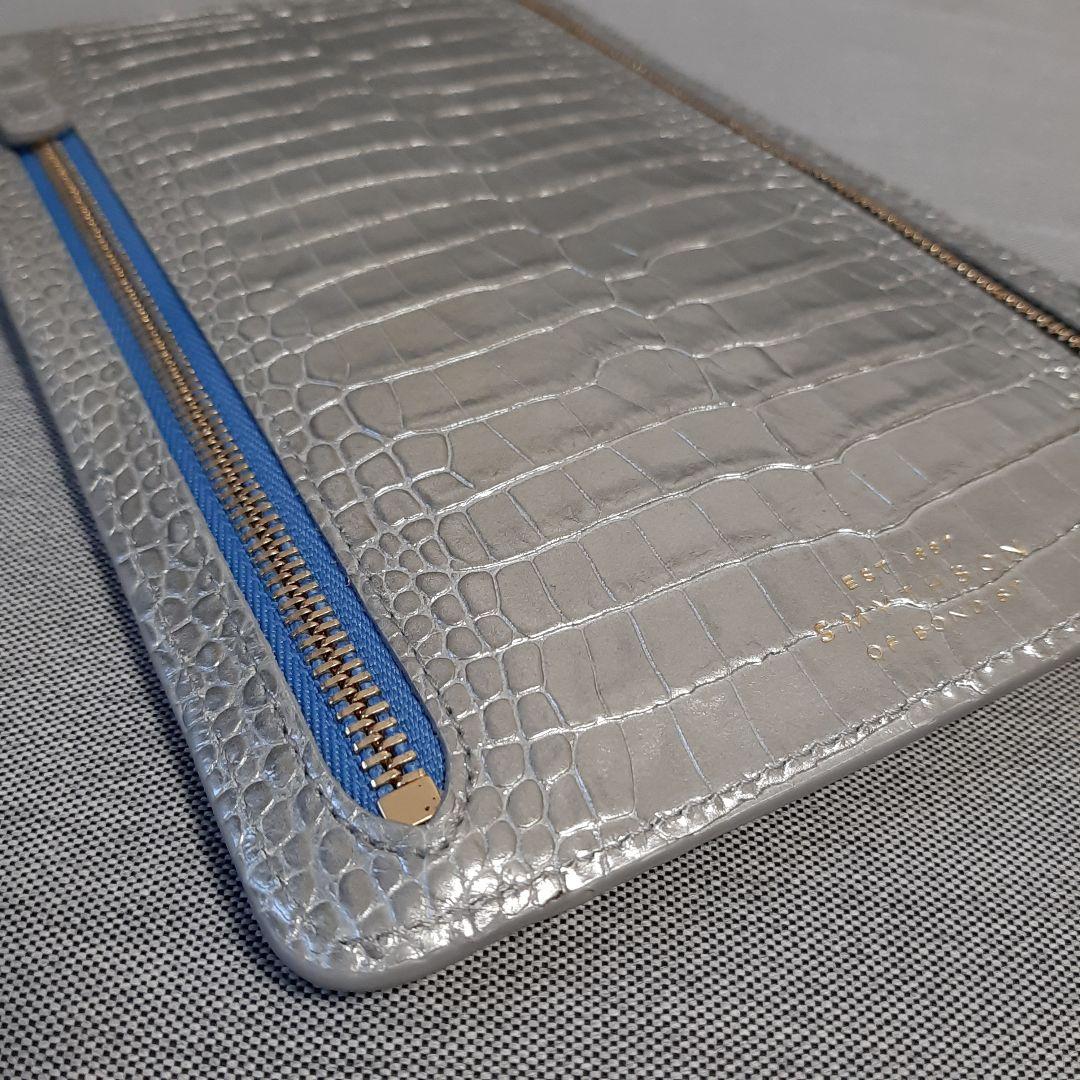 【新品未使用】SMYTHSON スマイソン マラ マルチジップケース シルバー