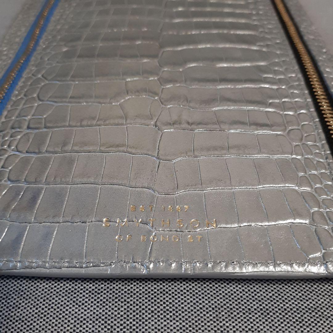 【新品未使用】SMYTHSON スマイソン マラ マルチジップケース シルバー