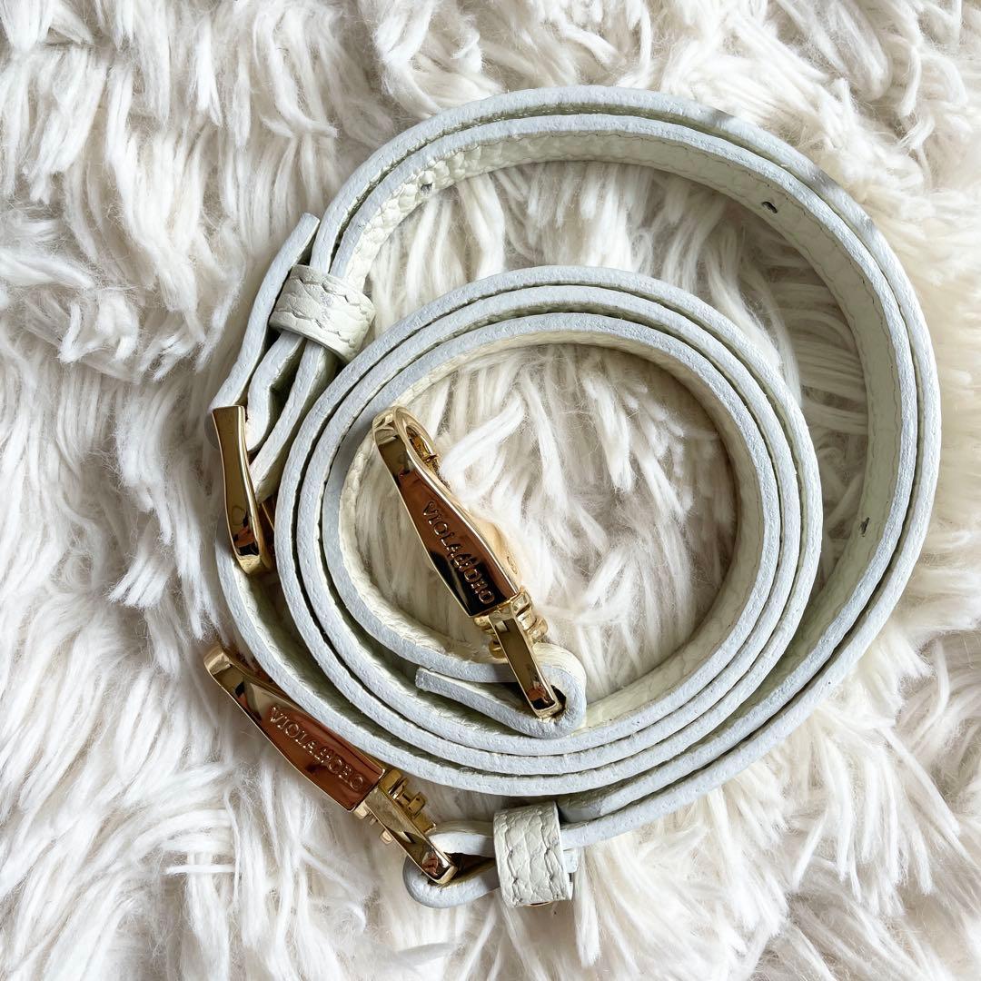 未使用級 ヴィオラドーロ 2WAYワンショルダーバッグ かごバッグ タッセル 白