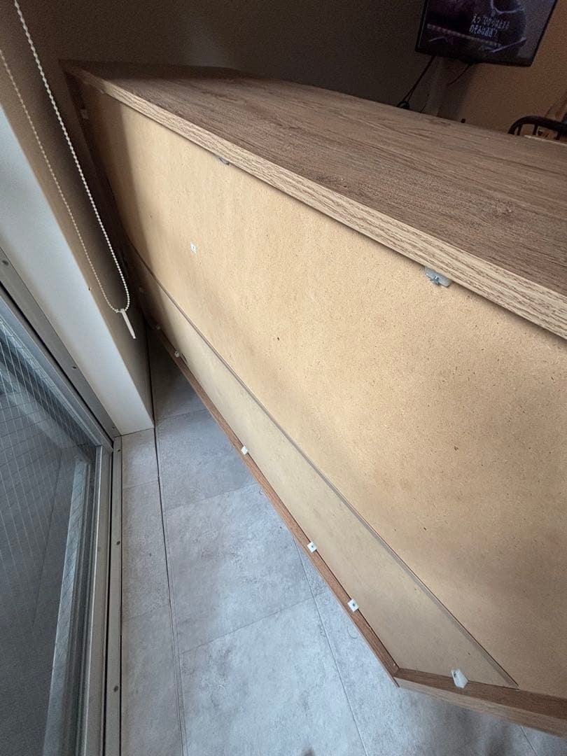 ナチュラルウッドキャビネット　LOWYA ラタン調