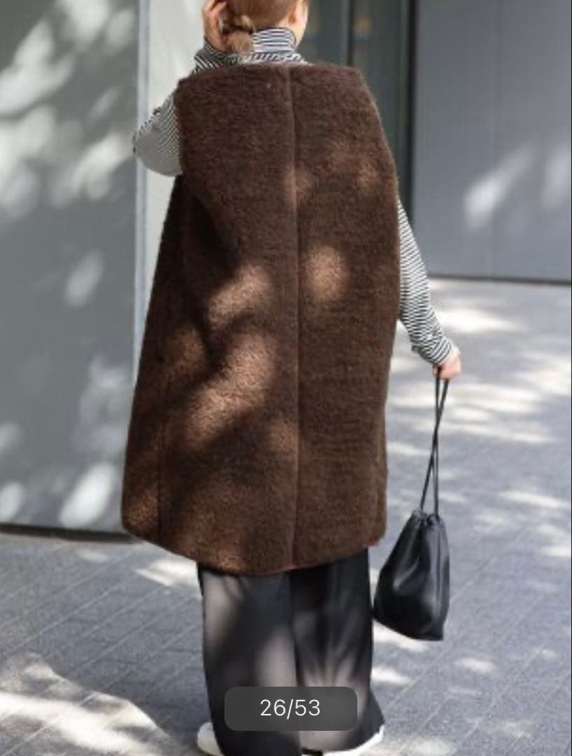 美品　COLDBREAKER RELUME ボア　ロングベスト　ボアジャケット