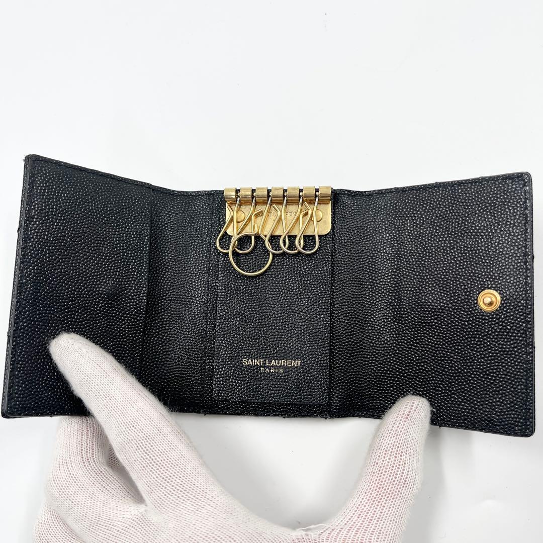 【極美品】サンローラン キーケース 6連 カサンドラ YSL ブラック 黒色