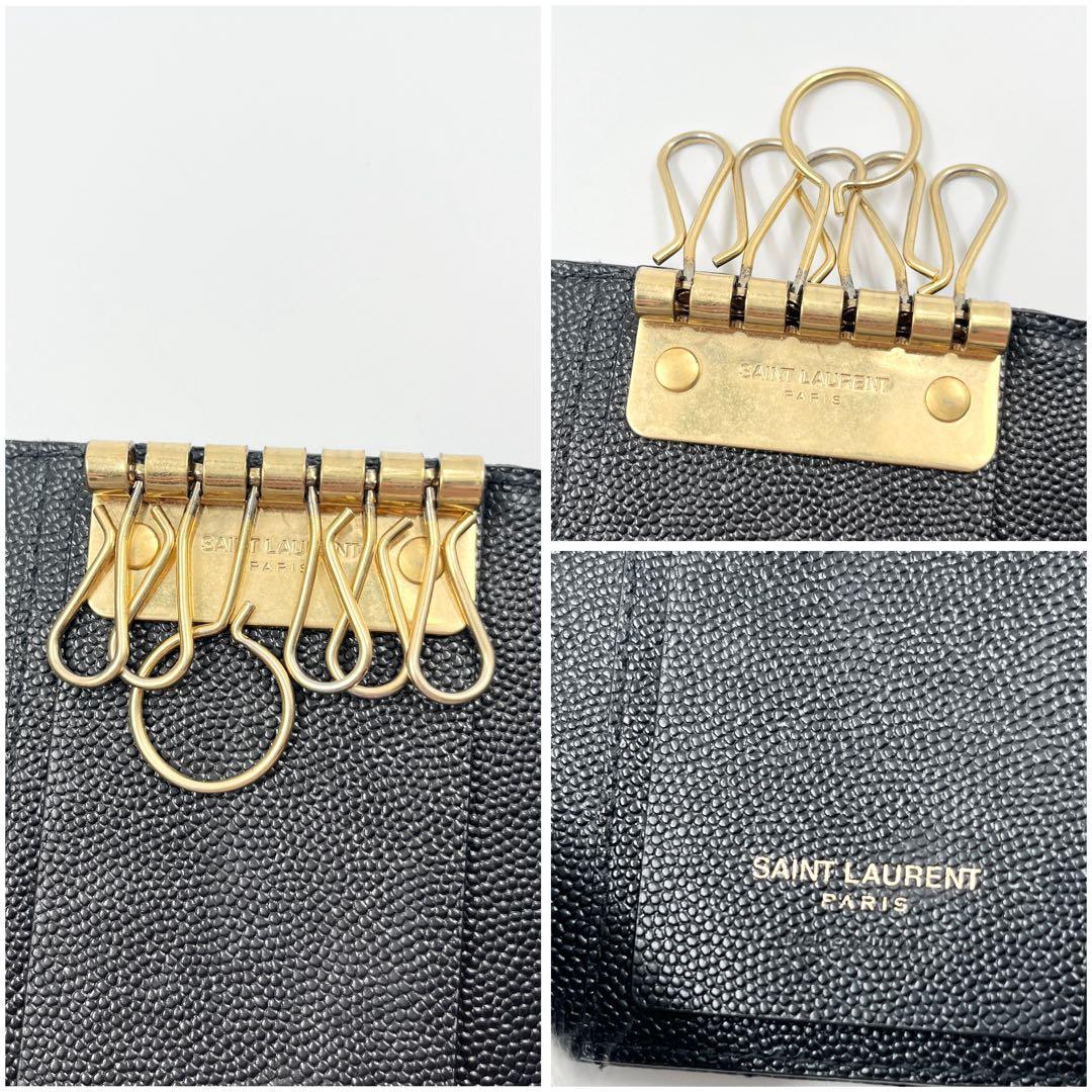 【極美品】サンローラン キーケース 6連 カサンドラ YSL ブラック 黒色