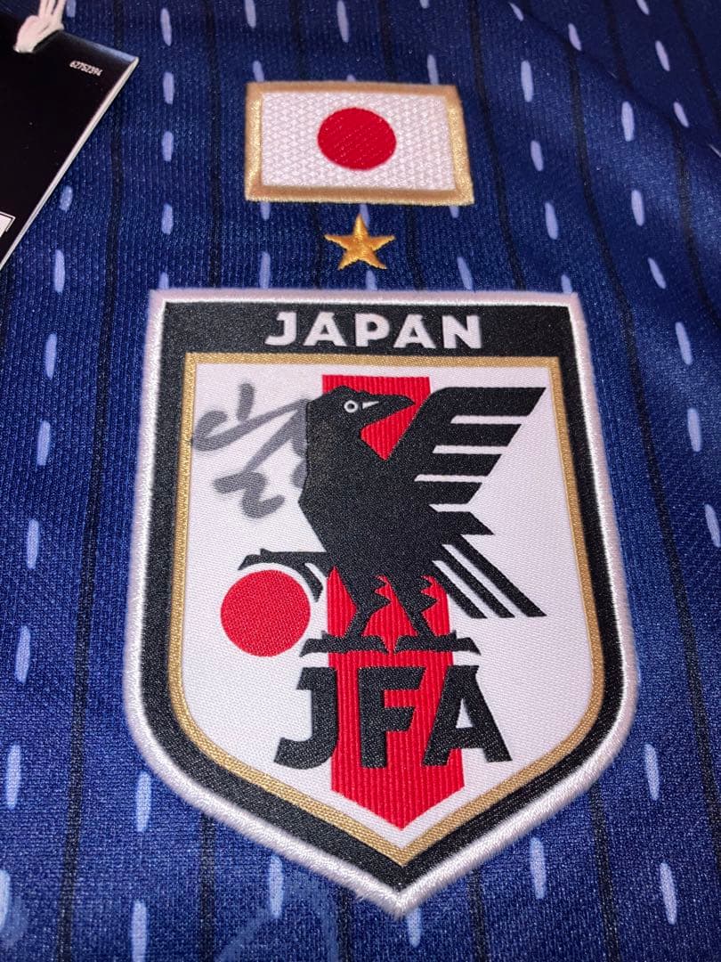 猶本光選手　adidas 日本代表 サッカーシャツ 直筆サイン　サイズ2XO