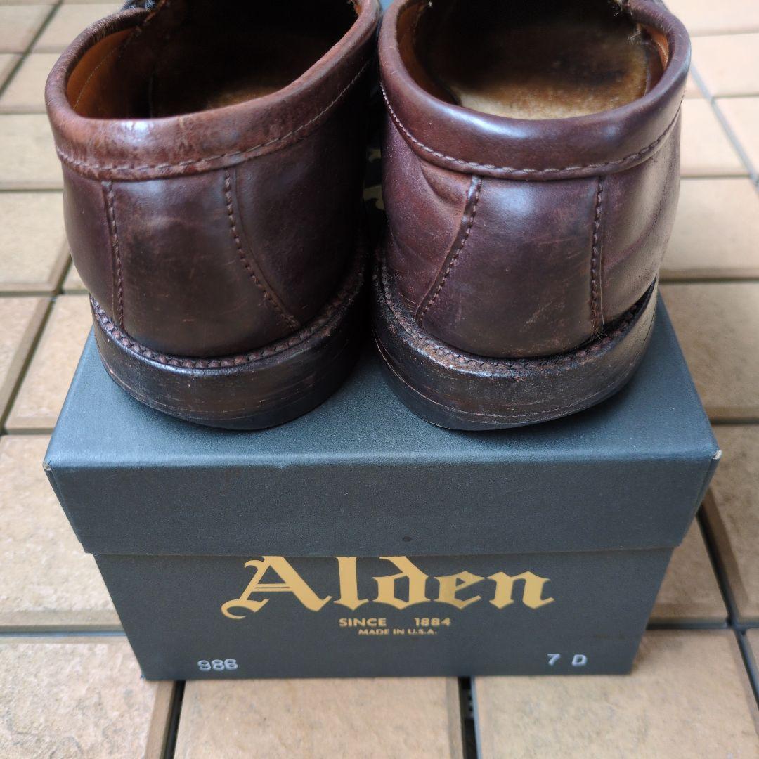 Alden 986 コードバン バーガンディ 7D ペニーローファー USA製