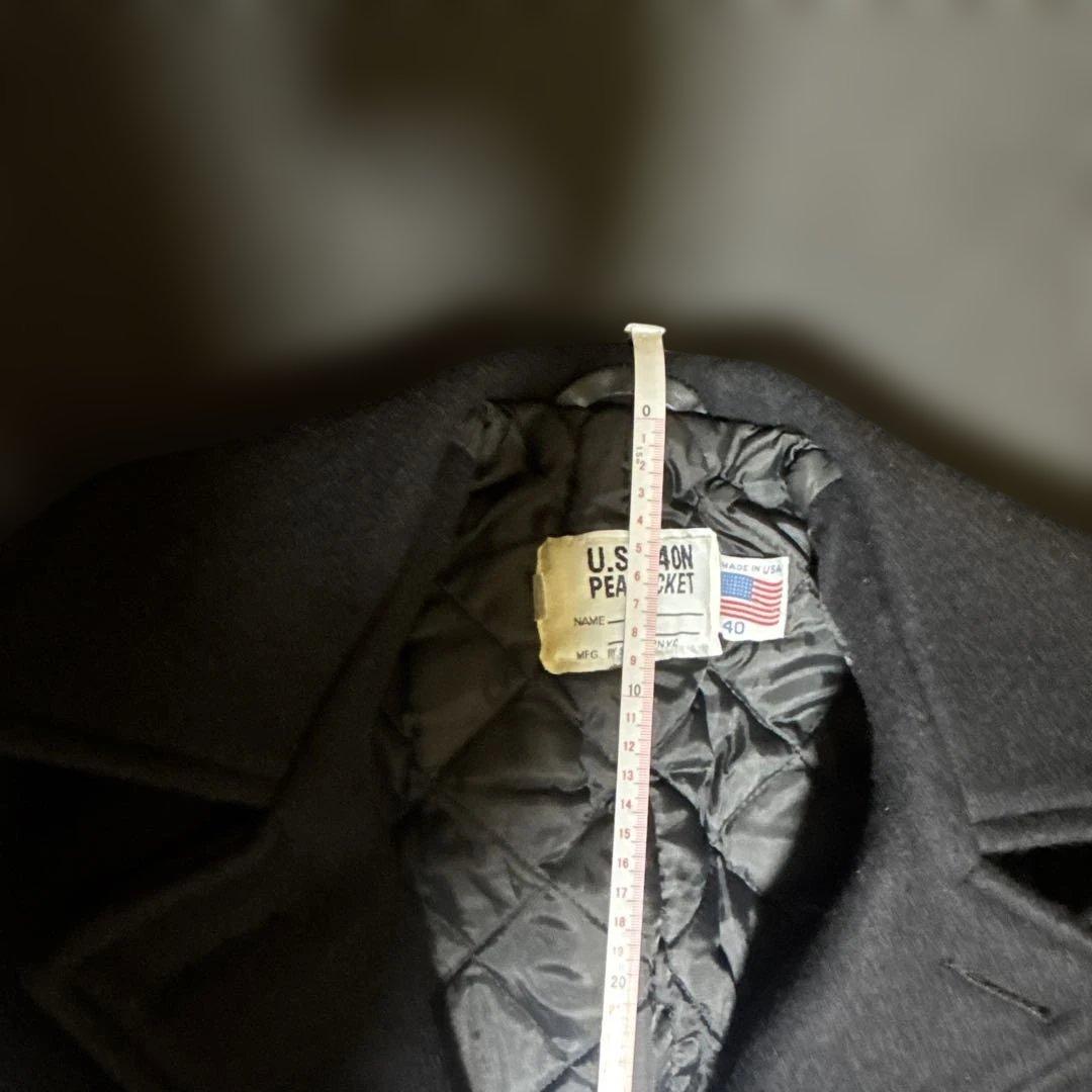 極美品　ショット　ピーコート　ウールメルトン　キルティング　40　USA製　黒